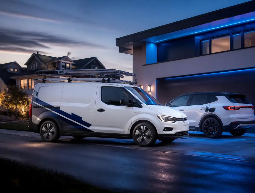 Minnesota EV Mechanic mobile service van at a customer's home